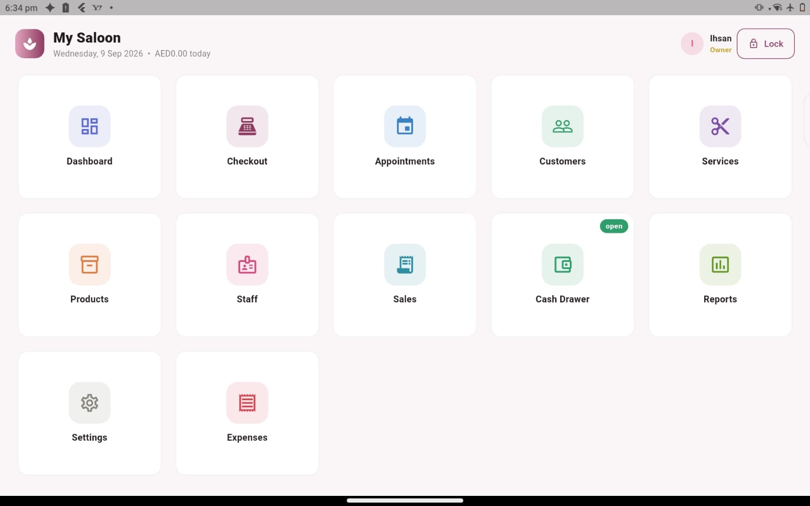 Salozi software menu