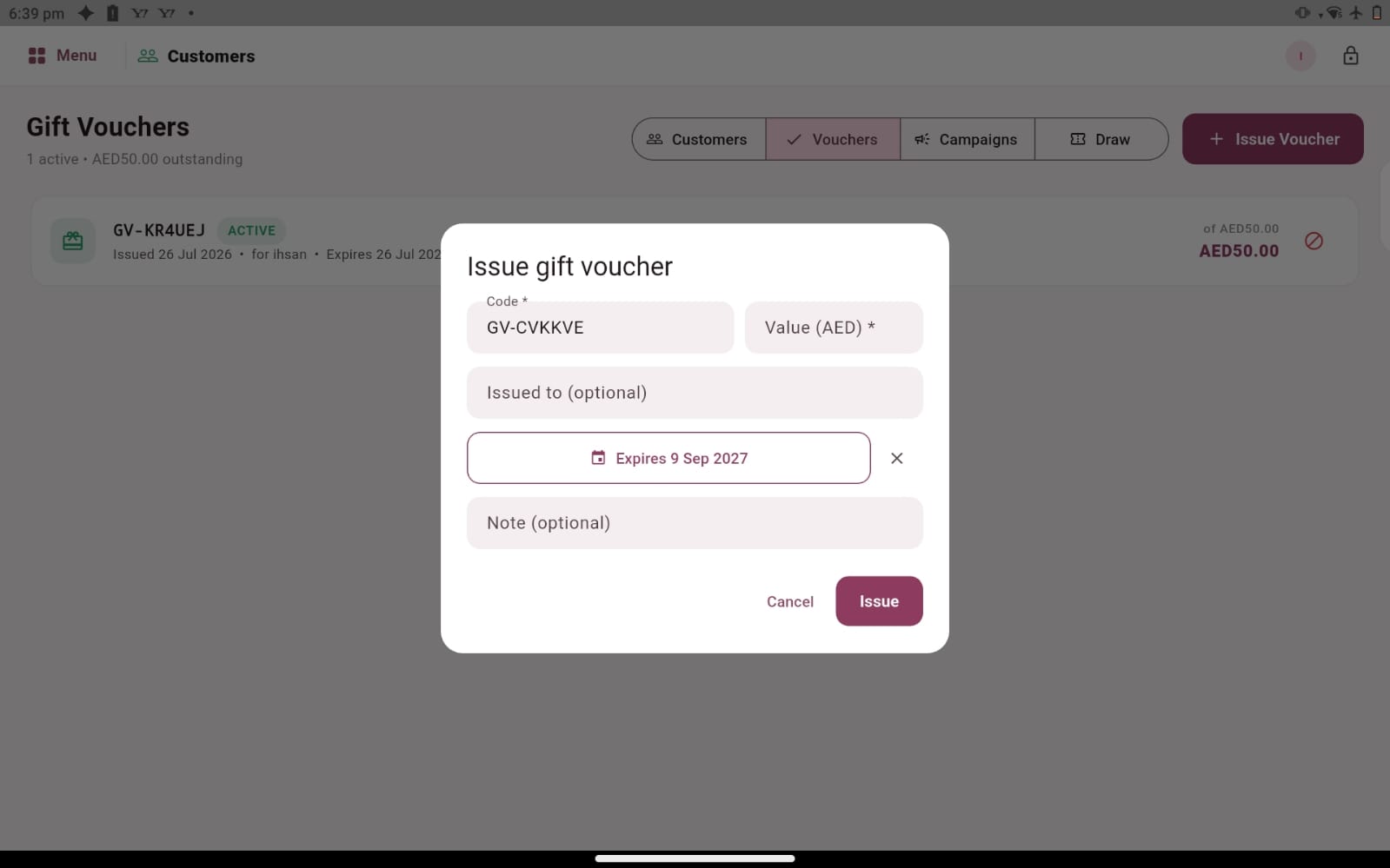 Vouchers & loyalty — Salozi